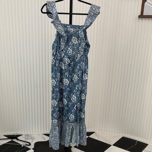 PAIGE Blue and White Floral Maxi Dress
